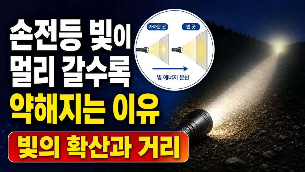 손전등 빛이 멀리 갈수록 약해지는 이유