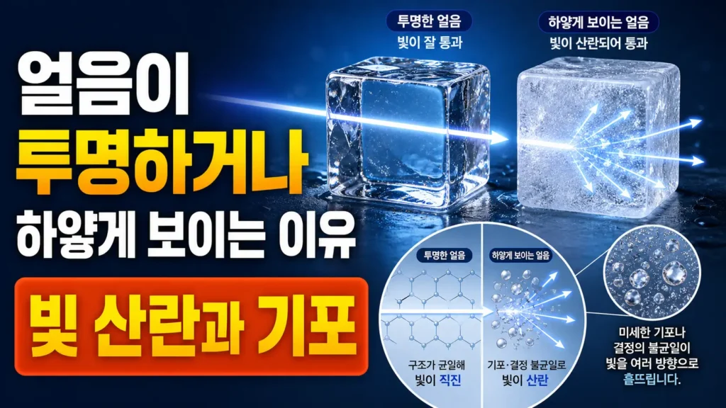 얼음이 투명하거나 하얗게 보이는 이유