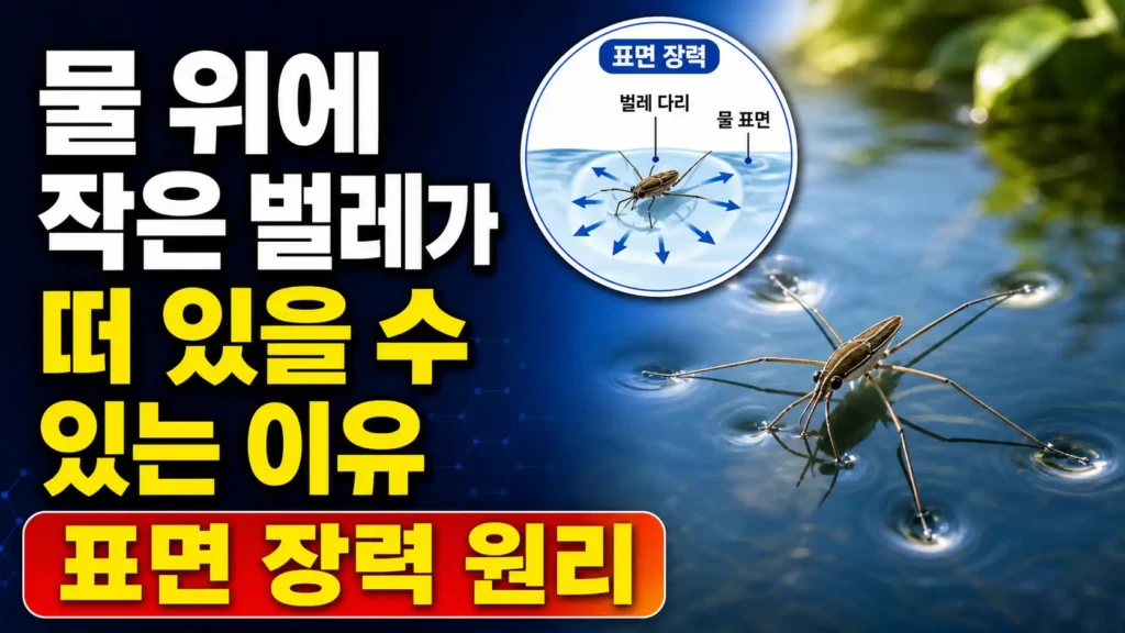 물 위에 작은 벌레가 떠 있을 수 있는 이유 표면 장력 원리