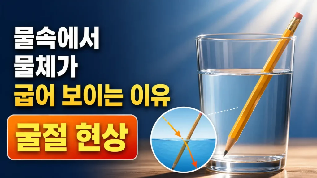 물속에서 물체가 굽어 보이는 이유 굴절 현상