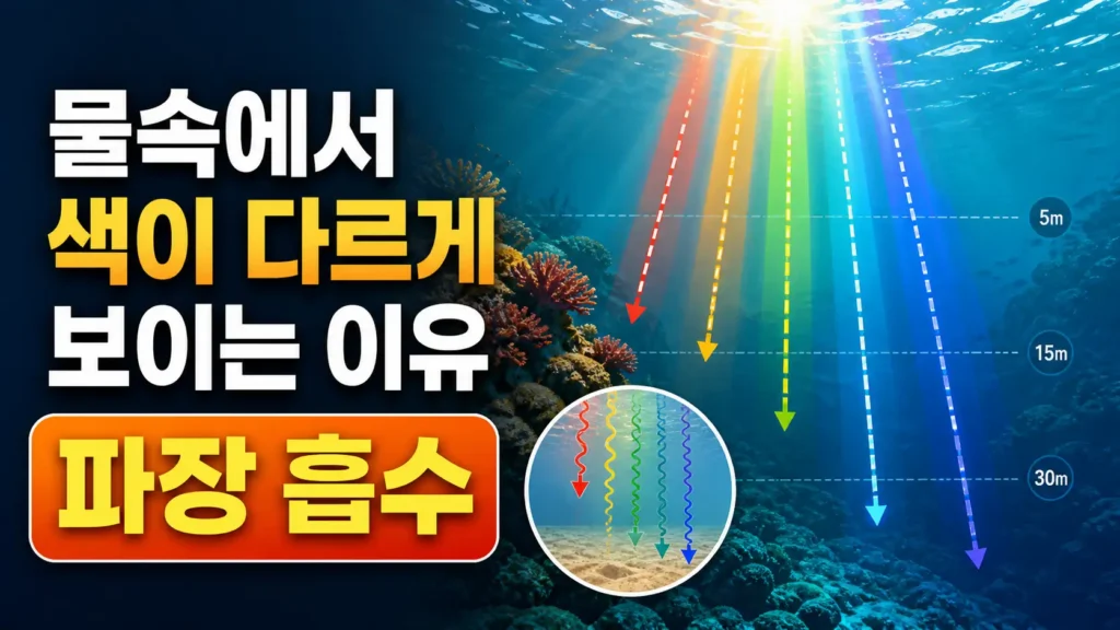 물속에서 색이 다르게 보이는 이유 파장 흡수