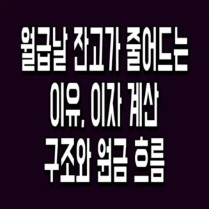 월급날 잔고가 줄어드는 이유, 이자 계산 구조와 원금 흐름