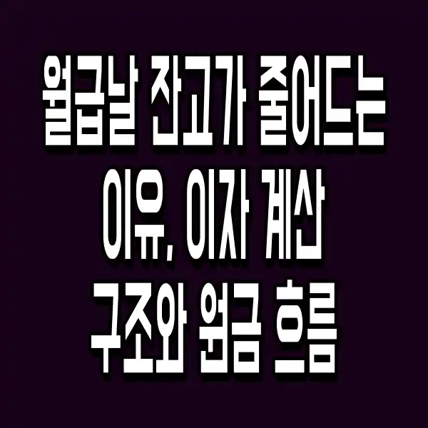 월급날 잔고가 줄어드는 이유, 이자 계산 구조와 원금 흐름