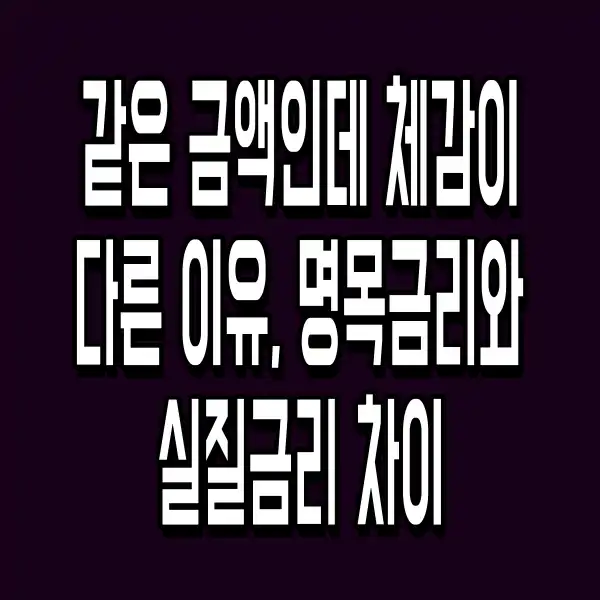 같은 금액인데 체감이 다른 이유, 명목금리와 실질금리 차이