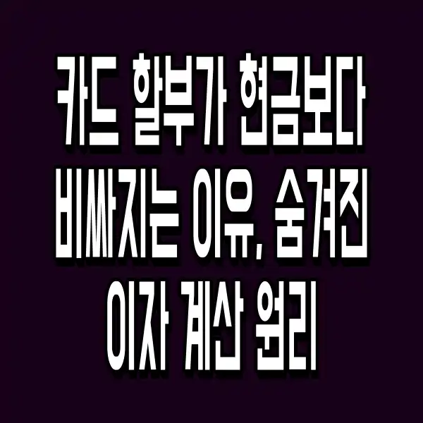 카드 할부가 현금보다 비싸지는 이유, 숨겨진 이자 계산 원리