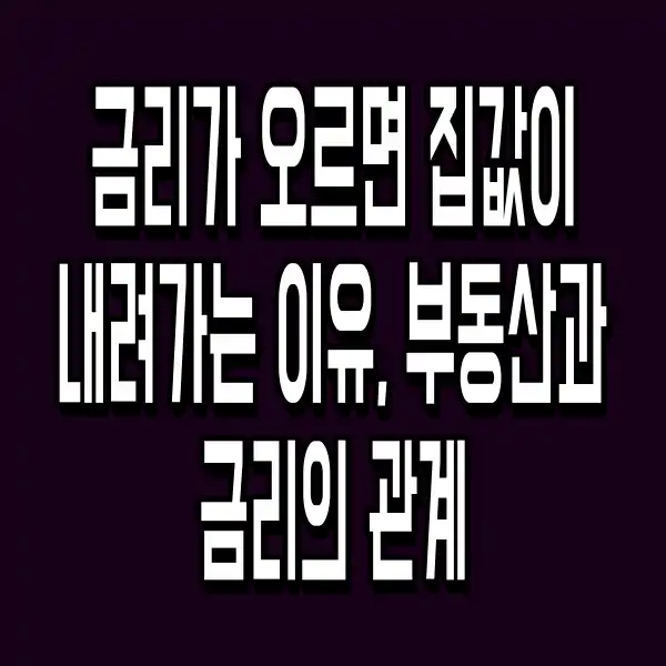 금리가 오르면 집값이 내려가는 이유, 부동산과 금리의 관계