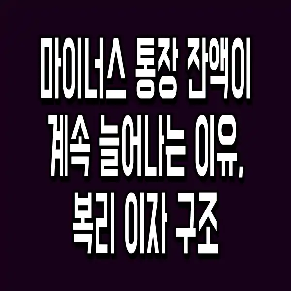 마이너스 통장 잔액이 계속 늘어나는 이유, 복리 이자 구조