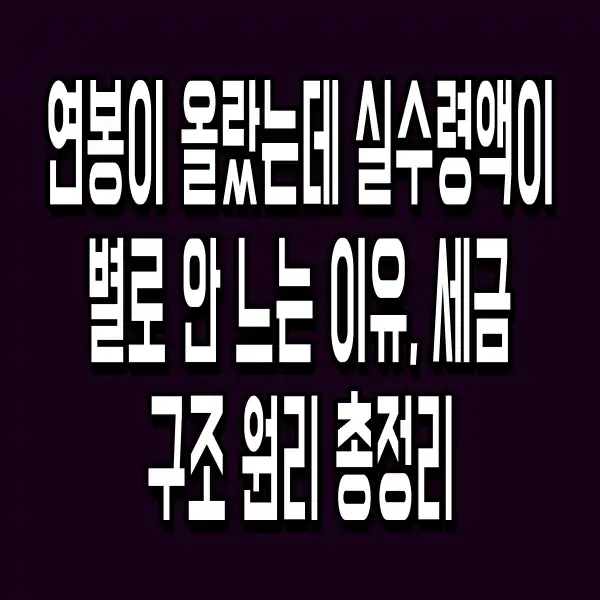 연봉이 올랐는데 실수령액이 별로 안 느는 이유, 세금 구조 원리 총정리