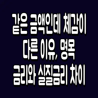 같은 금액인데 체감이 다른 이유