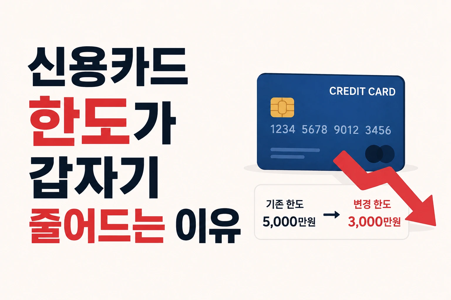 신용카드 한도가 갑자기 줄어드는 이유