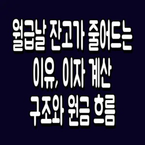 월급날 잔고가 줄어드는 이유