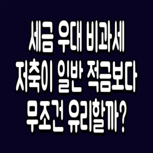 세금 우대 비과세